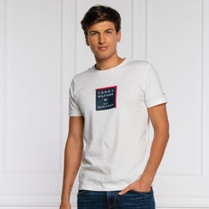 Tommy Hilfiger pánské bílé tričko Box Print - L (YBR)